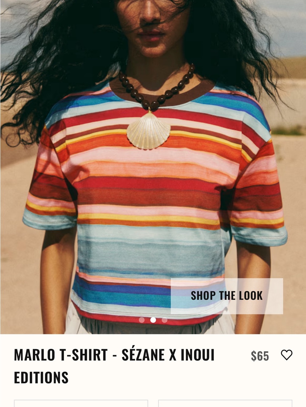 Sezane Multicolor Striped Short-Sleeve Tee
